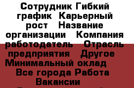 Сотрудник Гибкий график. Карьерный рост › Название организации ­ Компания-работодатель › Отрасль предприятия ­ Другое › Минимальный оклад ­ 1 - Все города Работа » Вакансии   . Владимирская обл.,Радужный г.
